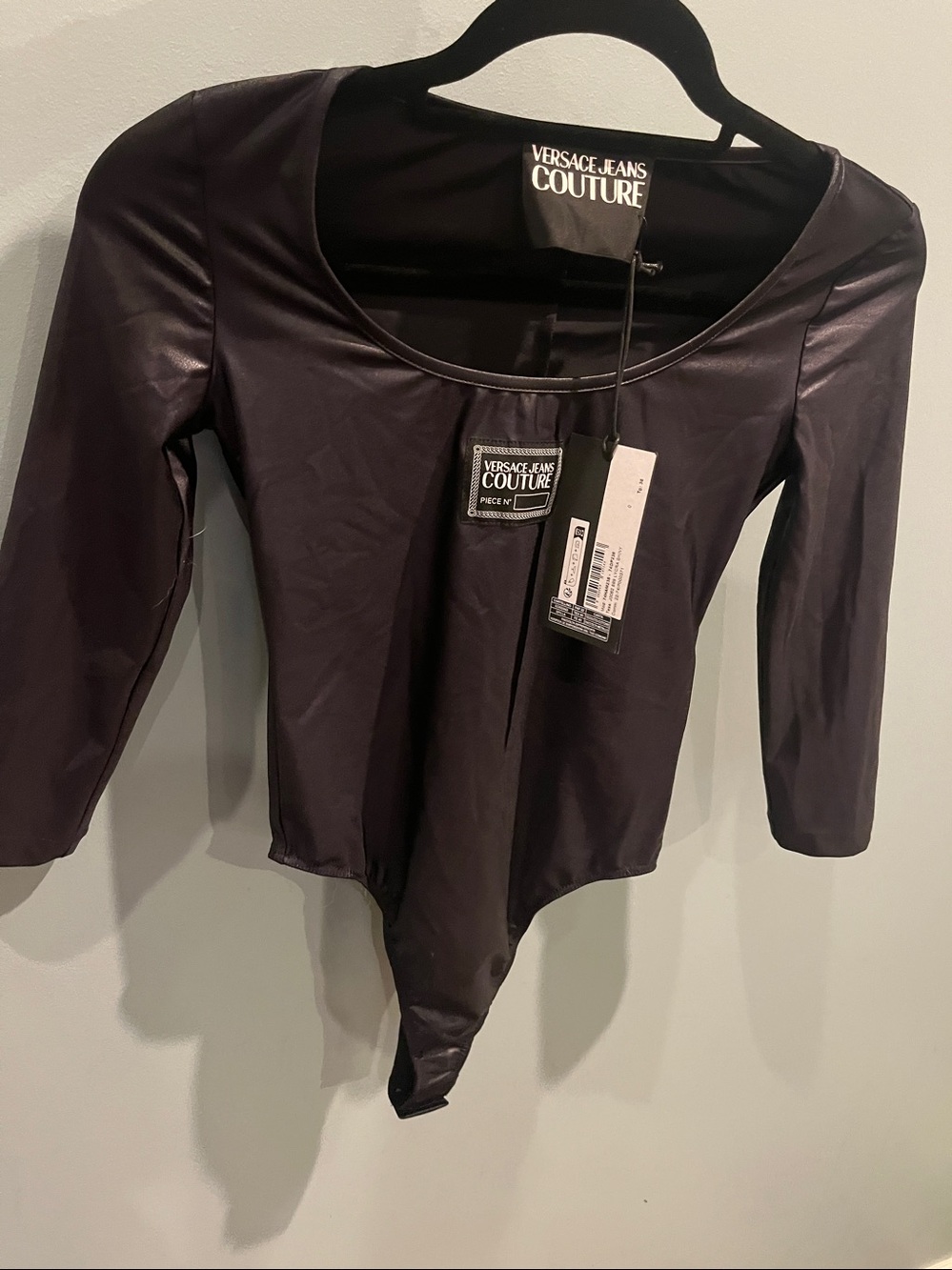 Versace Jeans Couture Shiny Noir Bodysuit - Picture 9 of 16